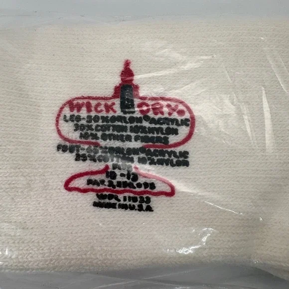 Vintage Wick Dry Crew Socks Orlon Men's 10-13 White Made In USA NOS - 1 Pair - Picture 5 of 6